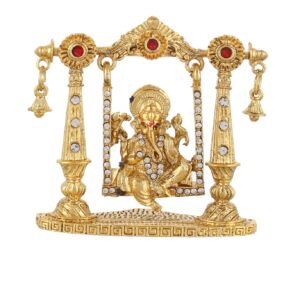Ganesh Ji Golden Sitting Metal Size Approx 12 Cm