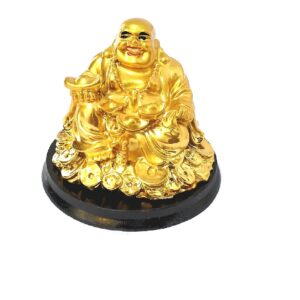 Coin Buddha for Wealth Size Approx 8 Cm