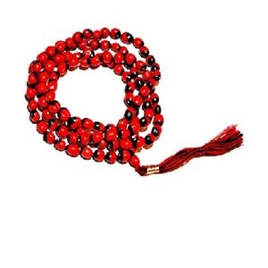 Red Gunja Mala, Round  Size Aprox 108 Beads