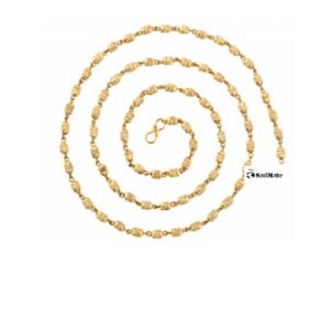 White Tulsi Golden Cap Mala 108+1 Beads
