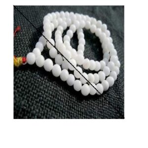 White Hakik Agate Mala 108+1 Beads