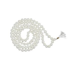 White Hakik Agate Mala 108+1 Beads