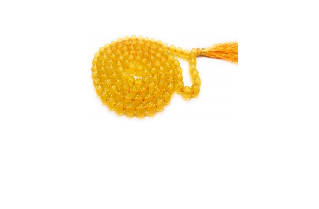 Yellow Hakik Agate Mala Neckless Pick Use