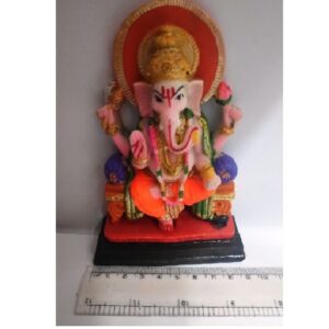Flat Marble Ganesh Idol Multicolor Color Idol Size Approx 10 CM