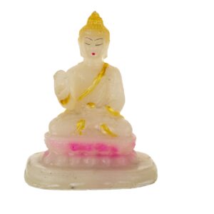 Radium Buddha Idol White Color Marble Idol Size Approx 10 CM