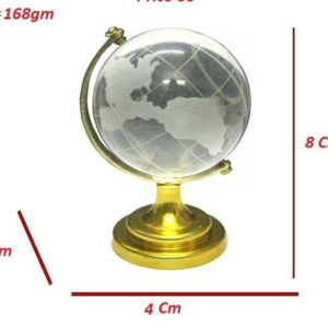 Medium Globe Crystal Globe Witn Golden Color Stand Size Approx 8 CM