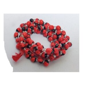 Gunja Red And Crystal Bead Mala 108 Bead 8 MM