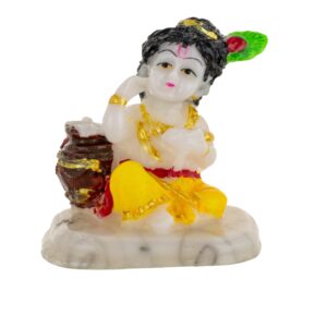 Marble White Krishna Idol White Color Idol Size Approx 8 CM
