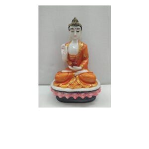 Marble White Buddha Idol  White  Color Size Aprox 10 CM