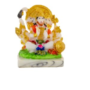 Marble White Panchmukhi Hanuman Idol Multicolor Idol Size Approx 10 CM