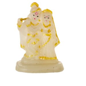 Radium Radha Krishna Standing Idol White Color Marble Idol Size Approx 10 CM