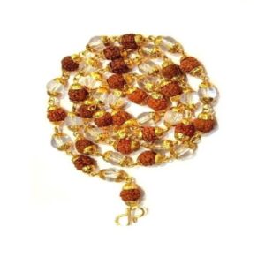 Rudraksha And Sphatik Cap Mala 108 Beads Mala
