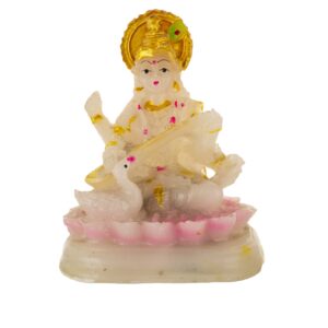 Radium Saraswati Idol White Color Marble Idol Size Approx 10 CM