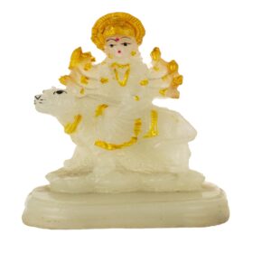 Radium Shera Wali Mata Idol White Color Marble Idol Size Approx 10 CM
