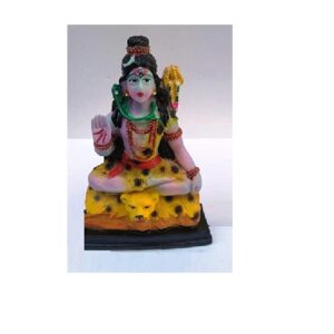 Flat Marble Shiv Idol Multicolor Idol Size Approx 10 CM