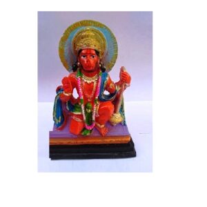 Flat Marble Hanuman Idol Multicolor Color Idol Size Approx 10 CM