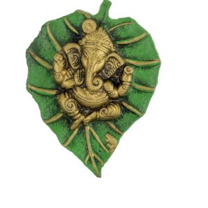 Green Metal Patta Ganesh Green Color Metal Made Hanging Size Approx 10 CM