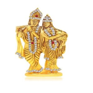 Glossy Radha Krishna Standing Kulin Idol  Multicolor Idol Size Approx 10 CM