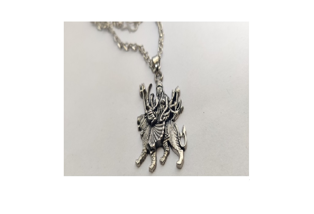 Silver Shera Wali Mata Pendant Silver Plated Pendant For Unisex Adults