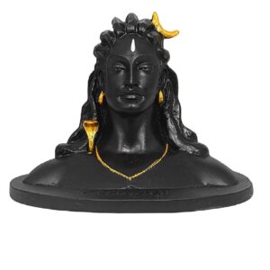 Dhyana Mudra Adiyogi Shiva Black Idol For Home Decor Gift And Puja Resin Made Size Aprox 8 Inches 180G Pack of 1