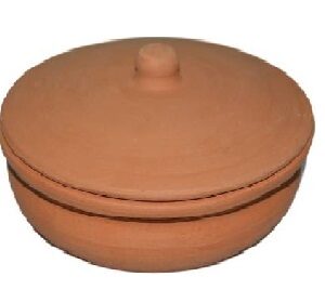 Clay Pot For Cooking Round Shape   Size Aprox 10 inches and 750G Pack of 1  Clay Pot For Cooking In Box