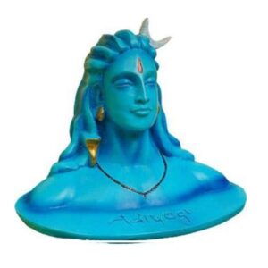 Dhyana Mudra Adiyogi Shiva Idol Blue For Home Decor Gift And Puja Resin Made Size Aprox 8 Inches 180G  Pack of 1