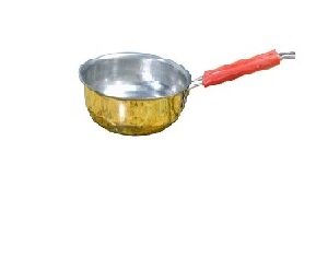 Brass Frying Pan With Silver Plated Inner Side Round Shape Brass Made Size Aprox 10 Inches and 650 GM