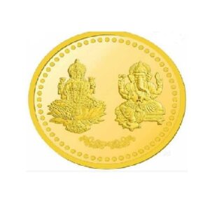 Laxmi Ganesh Coin Shape Gold-Plated Coin