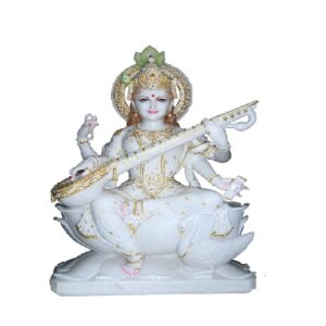 Sarswati Mata Idol Marble Size Approx 8 Cm