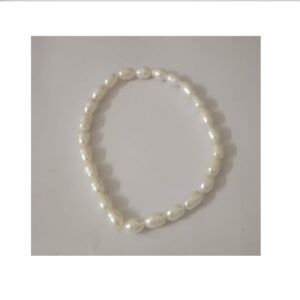 White Moti With Shankh Bracelet Size Unisex