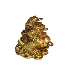 Triple Frog Polyresin  Size Approx 8 Cm