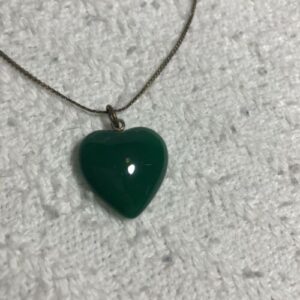 Dark Green Heart Crystal Pendant