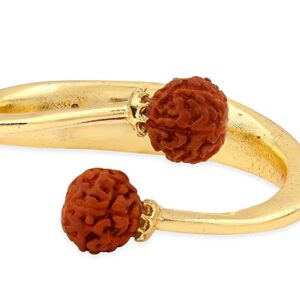 Rudraksh Gold Plated Ring Adjustable Ring