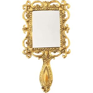 Antique Hand Mirror Gold Plated  Mirror