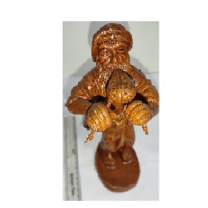Free Hand Statue Men With Bean Brown Colour Statue