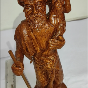 Free Hand Statue Standing Men With Monkey