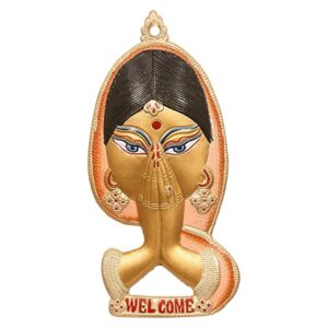 Welcome Namaste Lady Face Wall Hanging