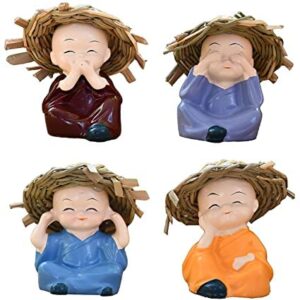 Baby Monk Buddha Set With Cap  Size Approx 5 CM