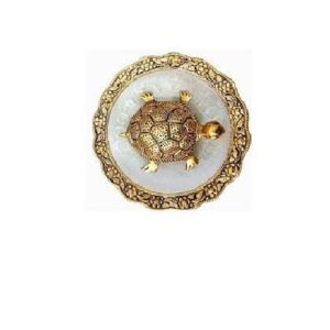 Golden Glass Tortoise Plate Size Approx 13.6 Cm