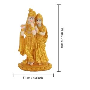 Golden Radha Krishna Size Approx 19 Cm