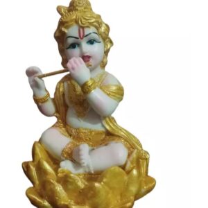 Golden Lotus Krishn Size Approx 13 Cm