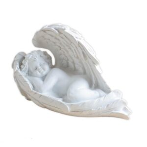 White Sleeping Baby Angel Size Approx 15 Cm