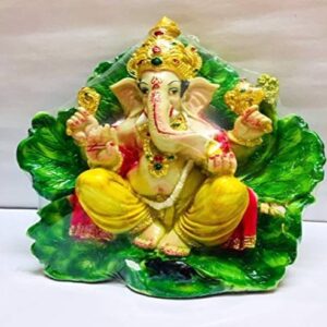 Green Patta Ganesh Size Approx 12 Cm