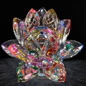 Multicolour Crystsal  Lotus Size Approx 8 Cm