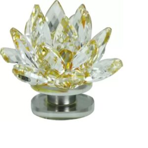 Crystal Yellow  lotus Size Approx 8 Cm
