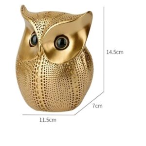 Owl Showpiece Golden Owl Size Approx 14.5 Cm