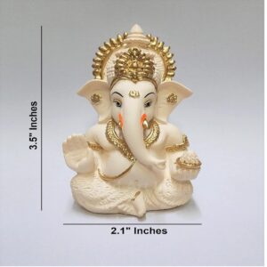 Cream Ganesh Idol Size Approx 3.3 inch