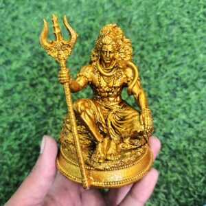 Golden Sitting Shiva With Trishul Size Approx 4 Inch