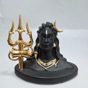Adiyogi with Trishul Black Size Approx 3 Inch