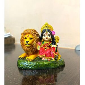 Baal Sherawali Mata Size Approx 3 Inch Multicolour